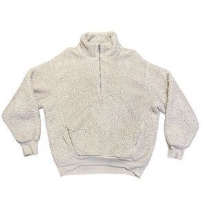 express cream fuzzy quarter zip jacket
